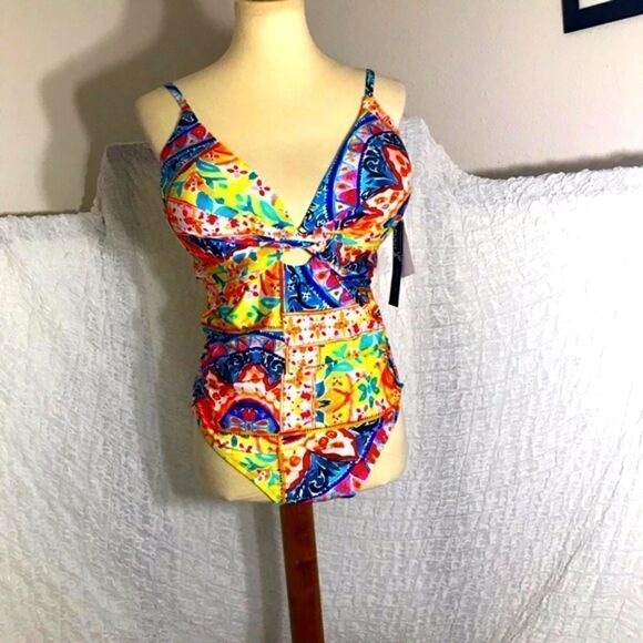 La Blanca NWT "Soleil" One Piece Swimsuit Size 14 - Picture 1 of 12